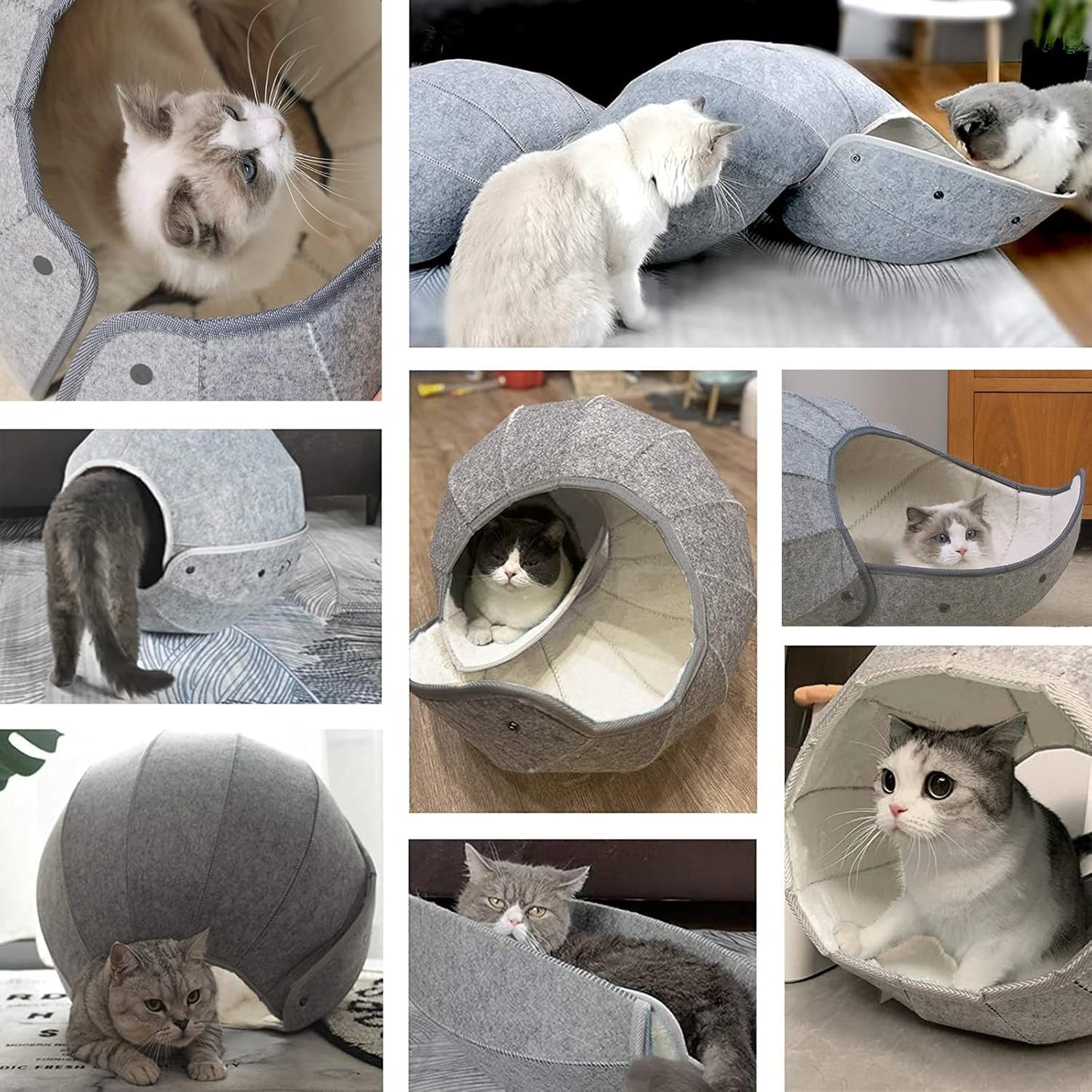 Multifunktionaler Katzentunnel mit Versteck & Spielbereich – Faltbar, Waschbar, für Katzen & Kätzchen