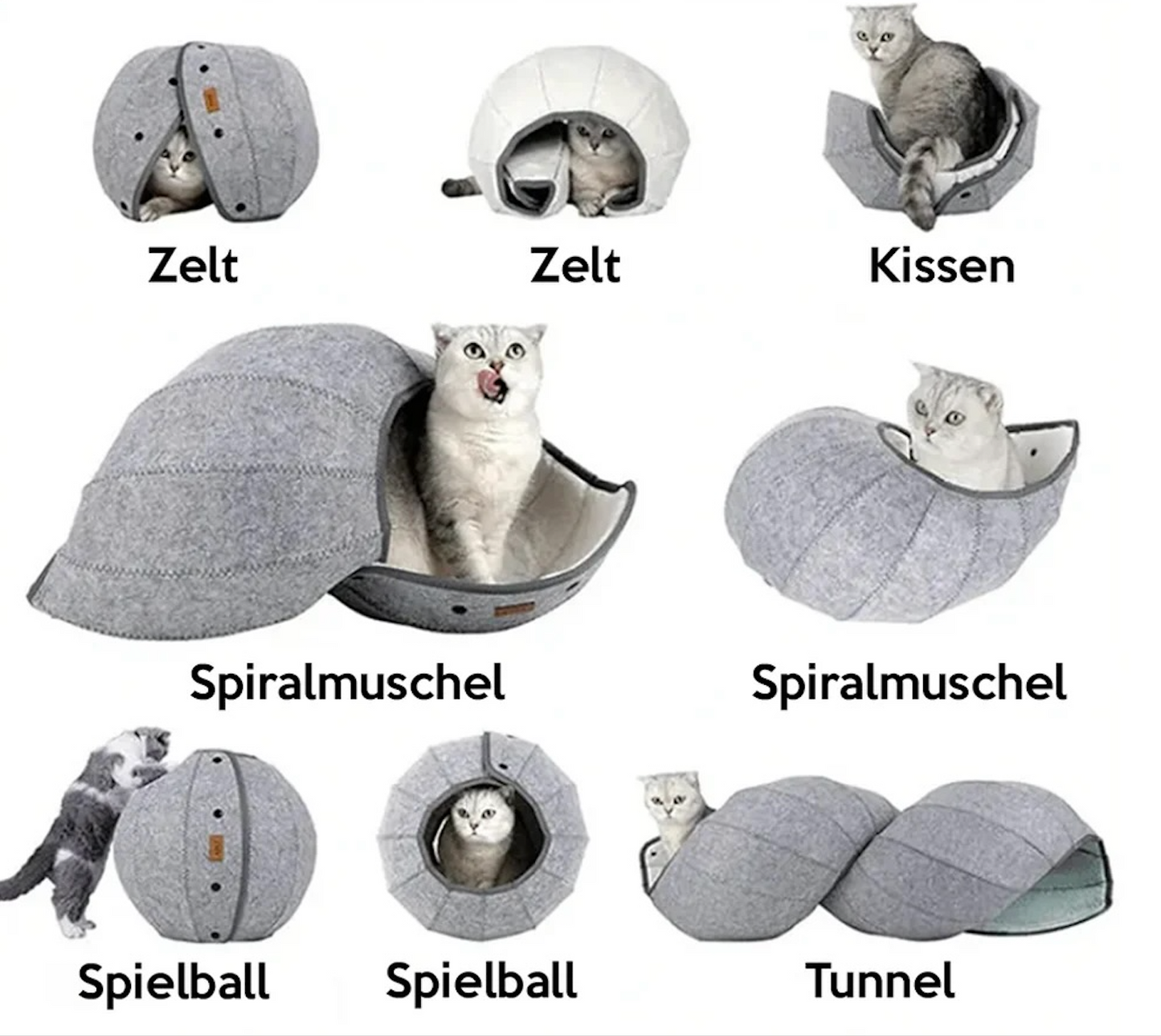 Multifunktionaler Katzentunnel mit Versteck & Spielbereich – Faltbar, Waschbar, für Katzen & Kätzchen