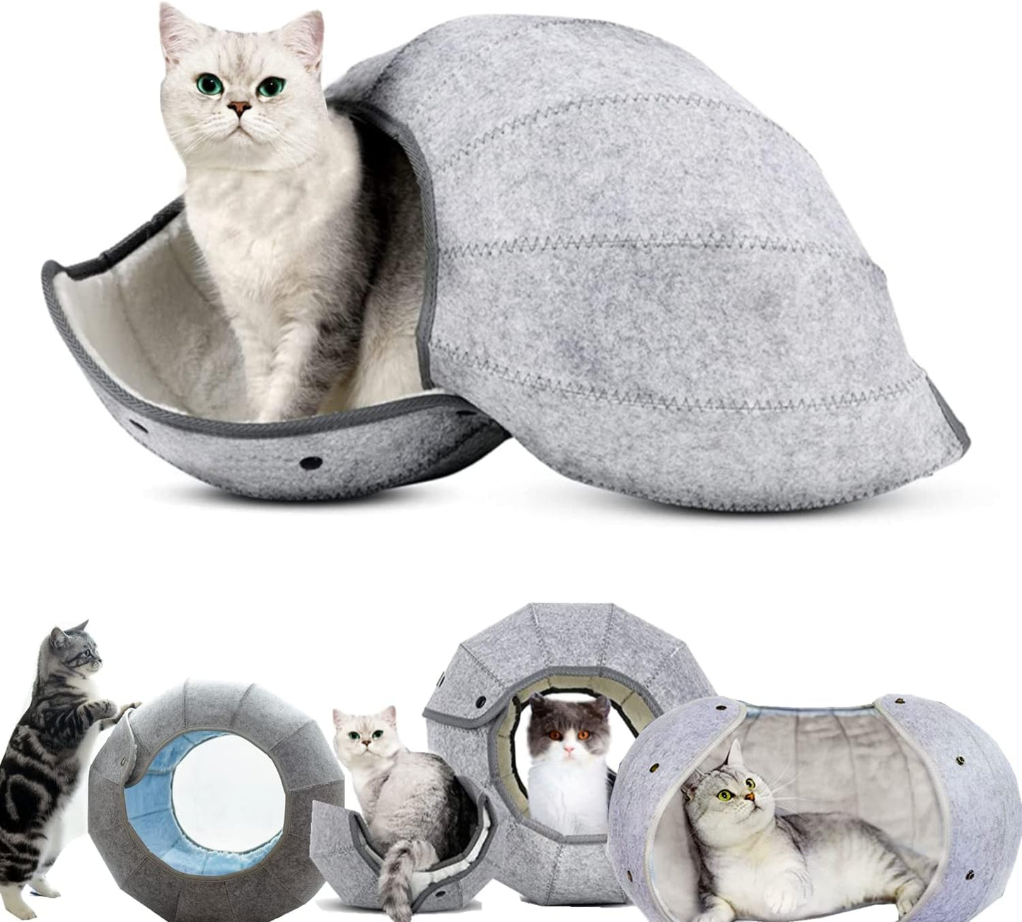 Multifunktionaler Katzentunnel mit Versteck & Spielbereich – Faltbar, Waschbar, für Katzen & Kätzchen